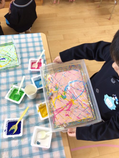 ひな飾り製作 4歳児 高島おひさまこども園 岡山市中区の幼保連携型認定こども園